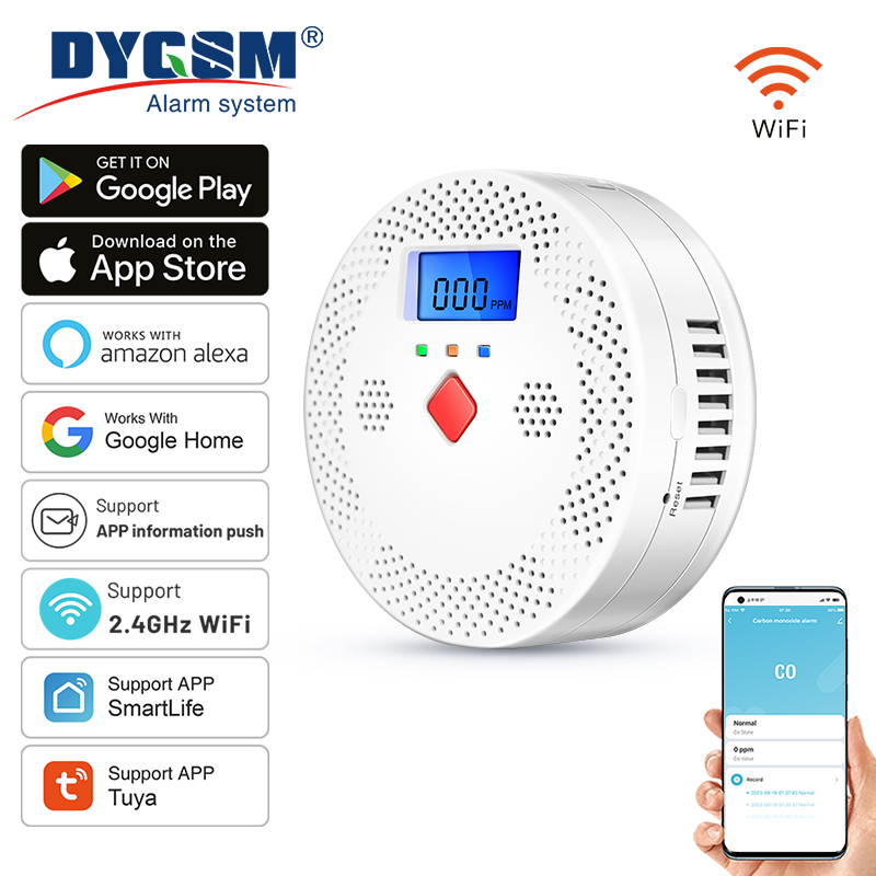 Smoke Leak Detector - Tuya WiFi Smart Kohlenmonoxid-detektor Alarm 85dB